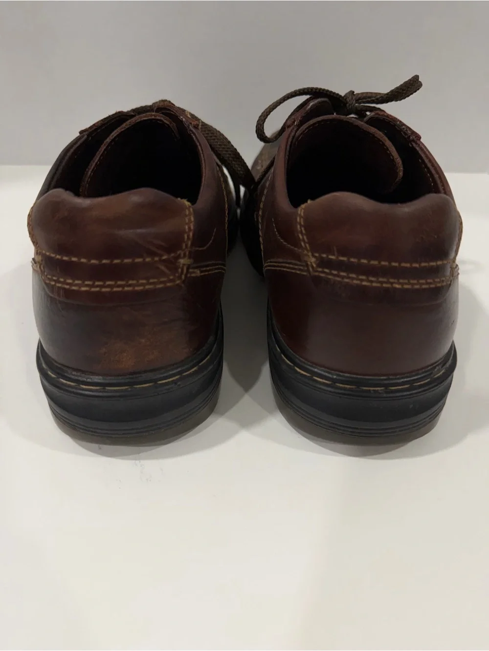 Johnston & Murphy Dark Brown Leather Lace-Up Oxfords